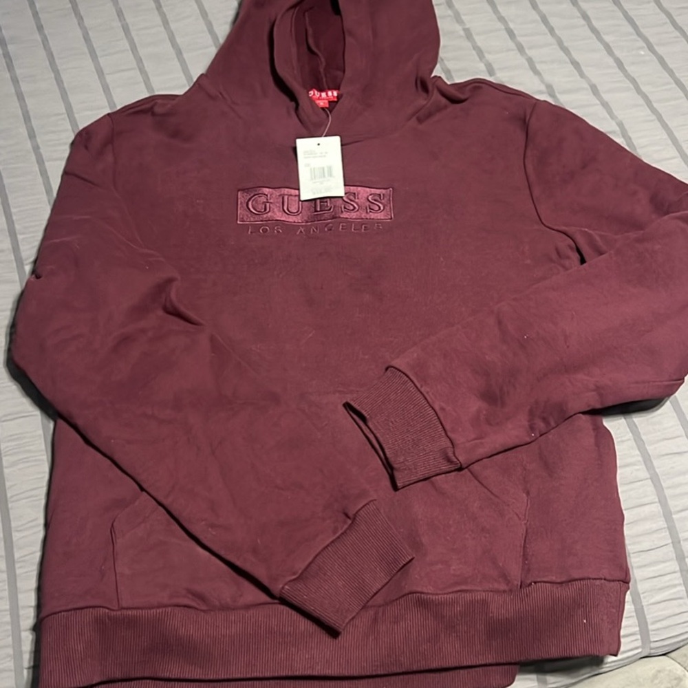 GUESS Maroon Hoodie Sweater